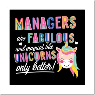 Managers are like Unicorns Gift Idea Posters and Art